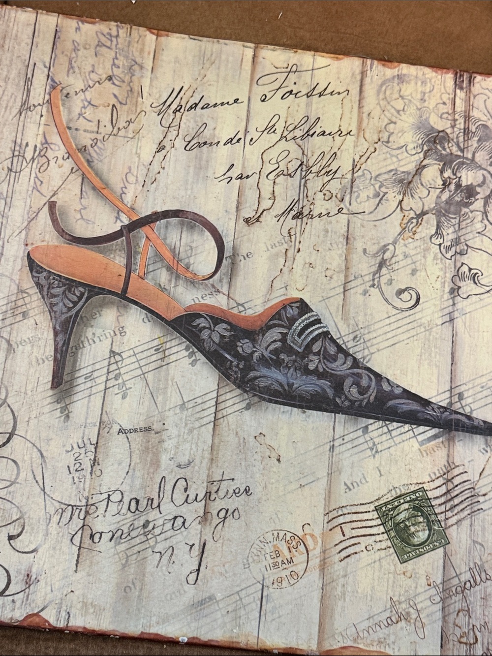 Decorative Pointed Toe Slingback Pump - Black Tin Picture